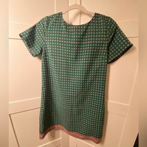 Green shift dress J Crew